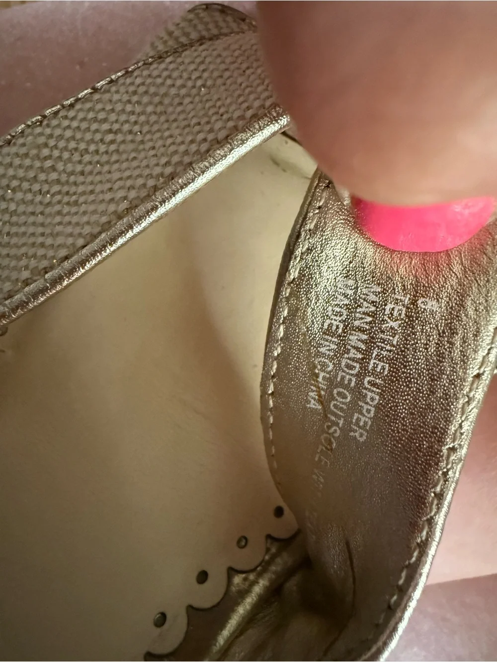 Lilly Pulitzer Champagne Beige Metallic Crisscross Wedges